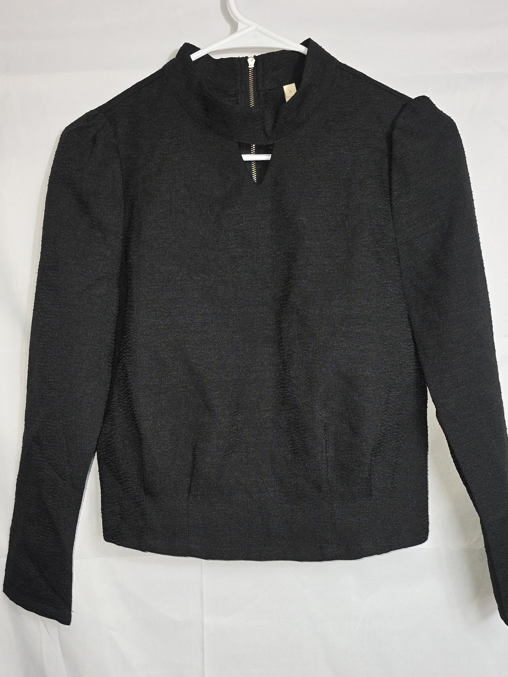Oyll Black Women's Long Sleeve Business Top Size Small W/ Back Zipper (W683)